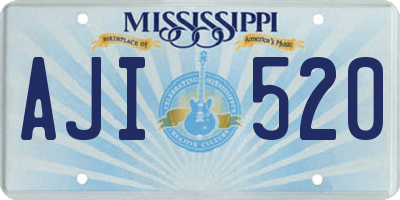 MS license plate AJI520
