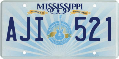 MS license plate AJI521