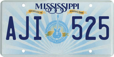 MS license plate AJI525