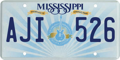 MS license plate AJI526