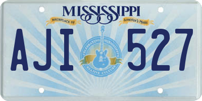 MS license plate AJI527