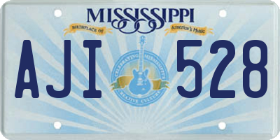 MS license plate AJI528