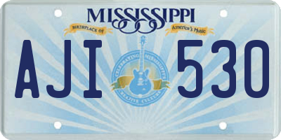 MS license plate AJI530