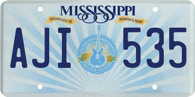 MS license plate AJI535