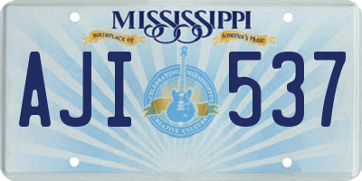 MS license plate AJI537