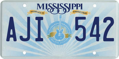 MS license plate AJI542
