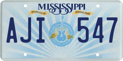 MS license plate AJI547