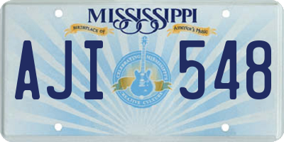 MS license plate AJI548