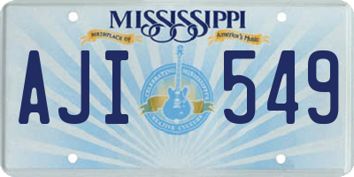 MS license plate AJI549