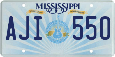 MS license plate AJI550