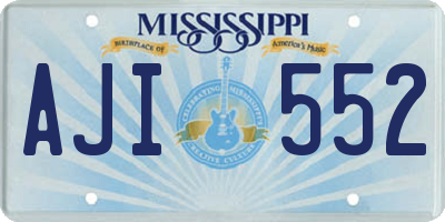 MS license plate AJI552