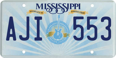 MS license plate AJI553