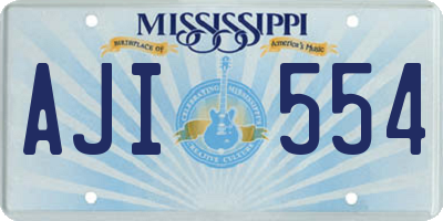 MS license plate AJI554