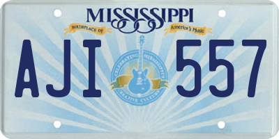 MS license plate AJI557