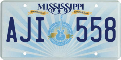 MS license plate AJI558