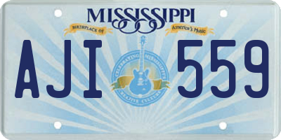 MS license plate AJI559