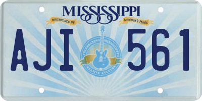 MS license plate AJI561