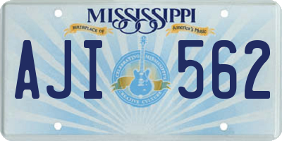 MS license plate AJI562
