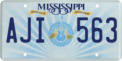 MS license plate AJI563