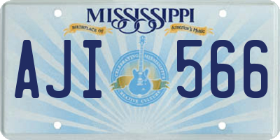 MS license plate AJI566