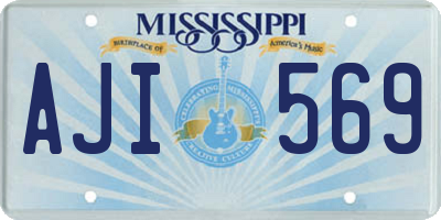 MS license plate AJI569