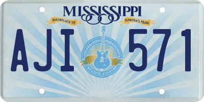 MS license plate AJI571