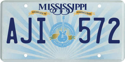 MS license plate AJI572