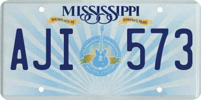 MS license plate AJI573