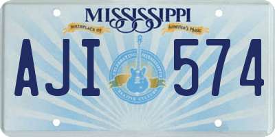 MS license plate AJI574