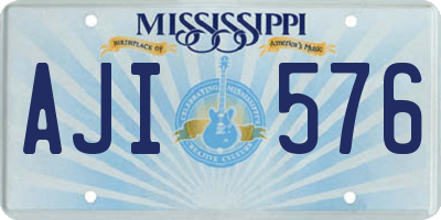 MS license plate AJI576