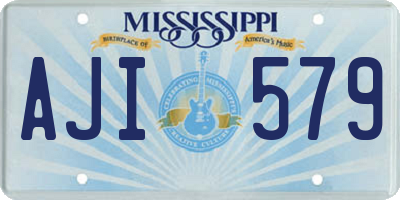 MS license plate AJI579