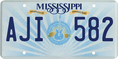 MS license plate AJI582