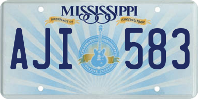 MS license plate AJI583