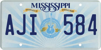 MS license plate AJI584