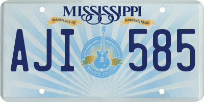 MS license plate AJI585
