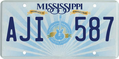 MS license plate AJI587