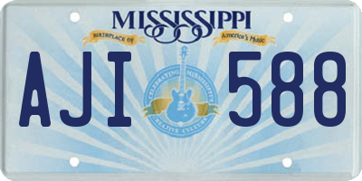 MS license plate AJI588