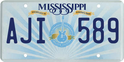 MS license plate AJI589