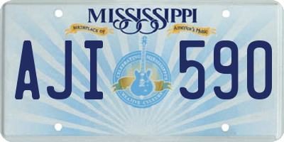 MS license plate AJI590
