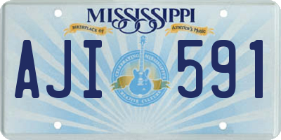 MS license plate AJI591