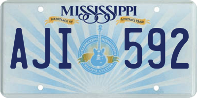 MS license plate AJI592