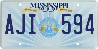 MS license plate AJI594