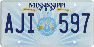 MS license plate AJI597