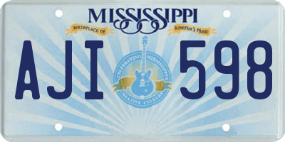 MS license plate AJI598