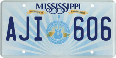 MS license plate AJI606