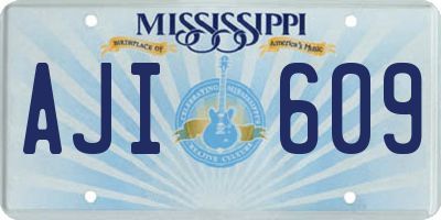 MS license plate AJI609