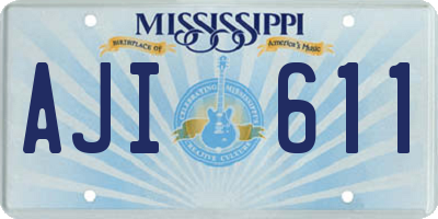 MS license plate AJI611