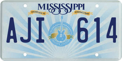 MS license plate AJI614