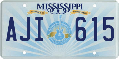 MS license plate AJI615