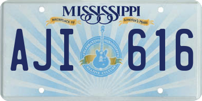 MS license plate AJI616